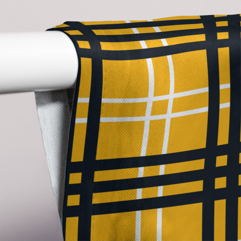 Room Darkening Curtain Single Panel, Yellow/Black/White