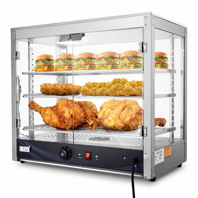 WeChef 27'' 3-Tier Commercial Food Warmer 800W Large Capacity Catering Display Case for Food Truck Food Tent Fast Food Restaurant
