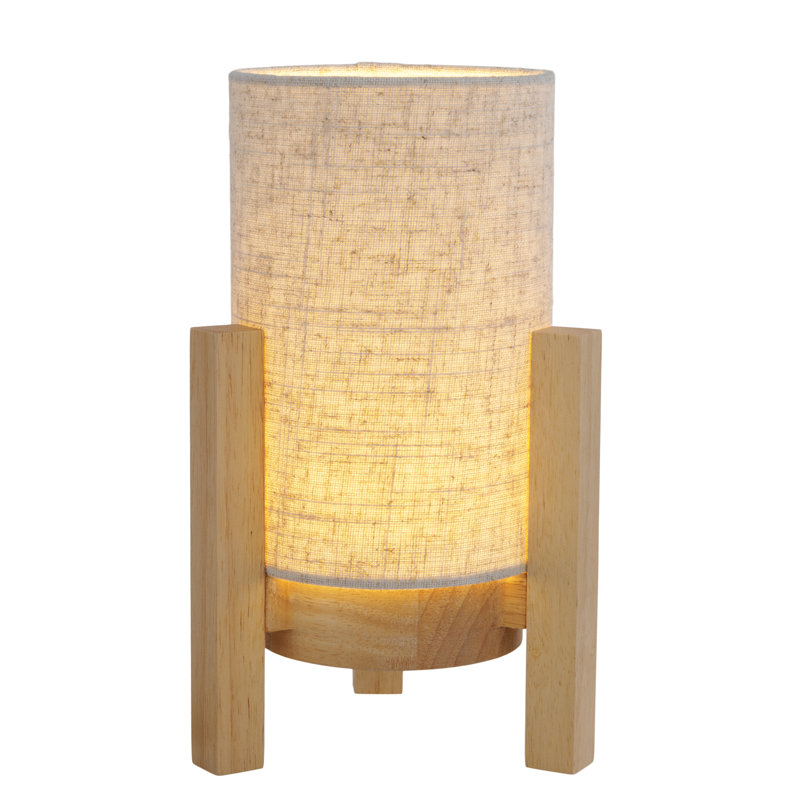 Bulman Wood Standard Table Lamp Lamp, Wood, Cream, 25cm H x 15cm W x 15cm D