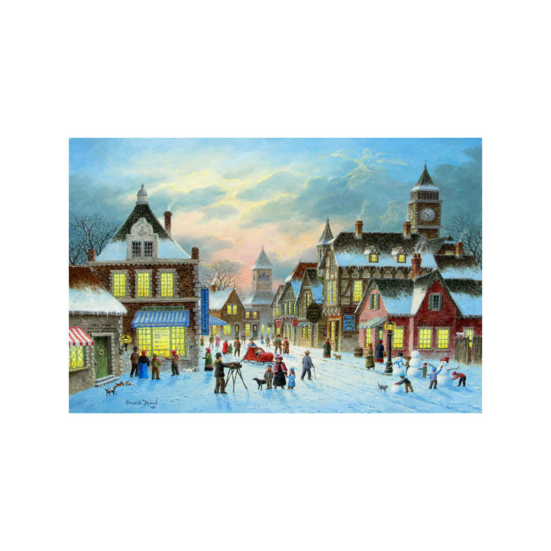 Town Village II by Dennis Lewan - Wrapped Canvas Painting, 66.04 cm H x 45.72 cm W x 3.175 cm D