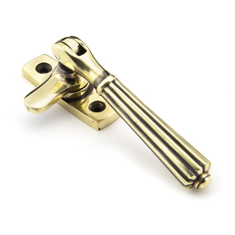 Locking Hinton Fastener Door Accessory, Aged Brass