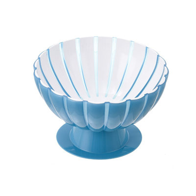 Blue Petal-Shaped Fruit Bowl with Detachable Base