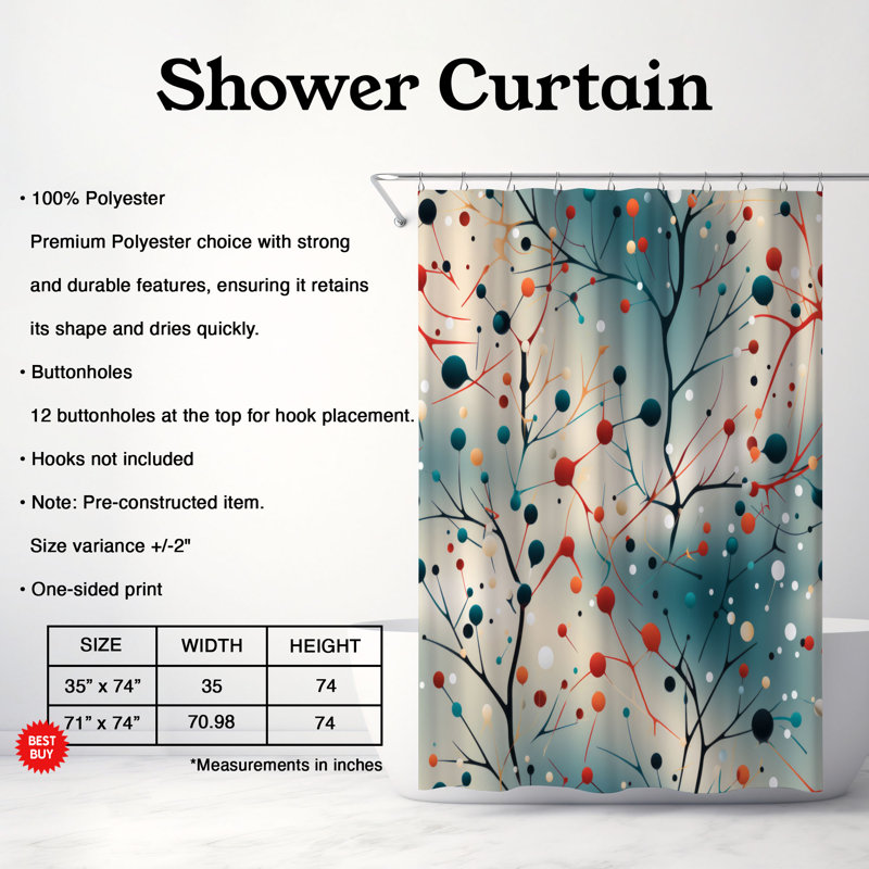 Varied Patterns - Premium Shower Curtain, 74"H x 71"W