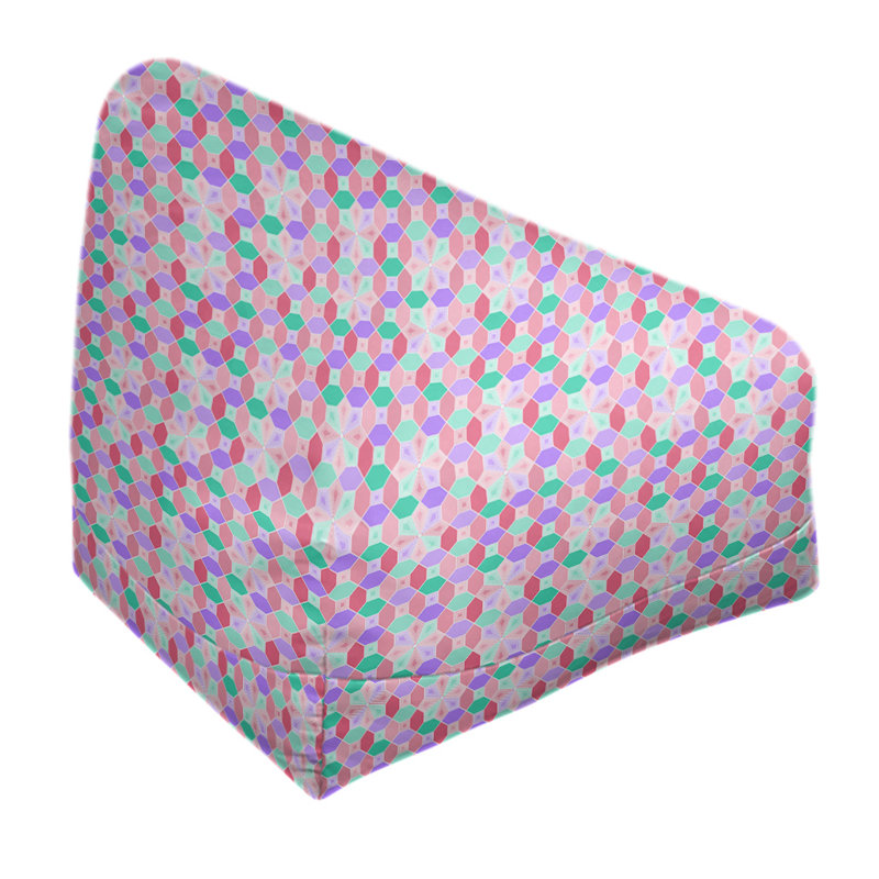 Housse de sac de pois en verre coloré Leffel, H 86 po x l 27 po x p 43 po, Vert et rose, Rembourrage poly