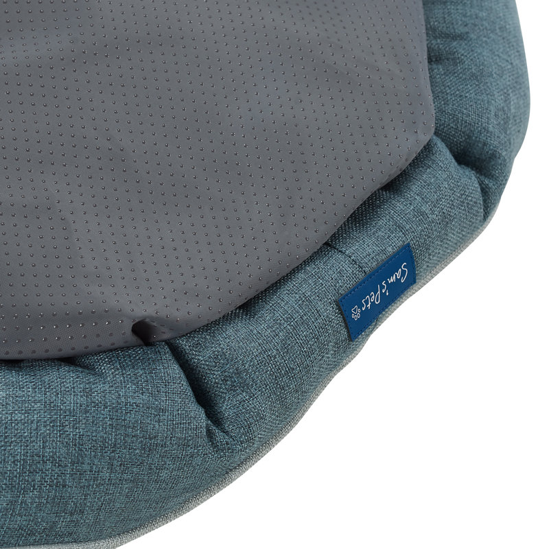 Arthur Pet Bed, Large (27.56" W x 25.59" D x 5.8" H), Teal