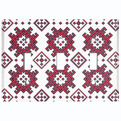 Patterned 3 - Gang Toggle Light Switch Standard Wall Plate