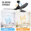 Ventilateur de plafond 52 pouces avec lumière et télécommande à 6 vitesses 3 pales de ventilateur en ABS noir pour patio Bredoom-897466412-897466410