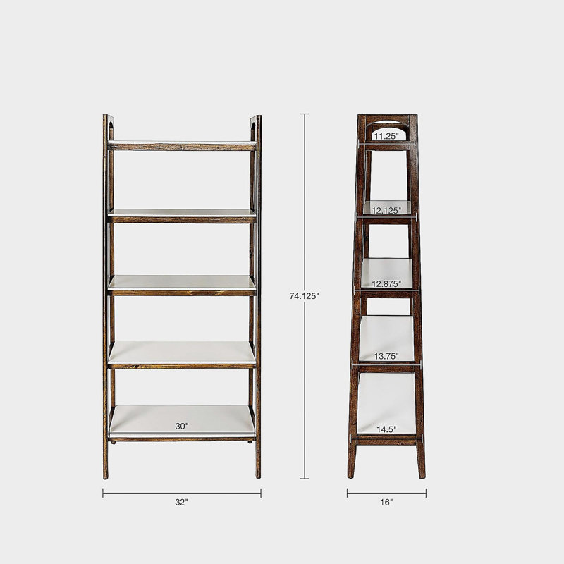 Shelf / Bookcase, Off-White/Pecan