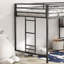 Lit mezzanine simple peu encombrant - structure en métal avec tablette en bois, garde-corps, bruit, pas de sommier tapissier nécessaire pour la chambre à coucher