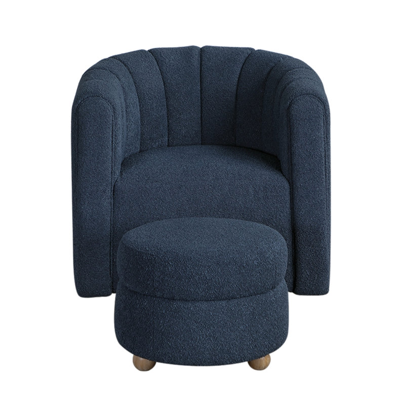 Fauteuil pivotant avec repose-pieds Noa, Bleu