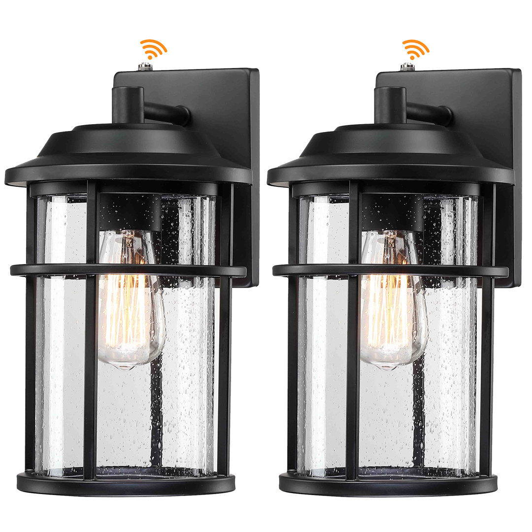 Schock  Seeded Glass Outdoor Wall Light With Dusk to Dawn (Set of 2) Trent Austin Design® 