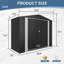 10' x 10' Black Metal Storage Shed for Outdoor with Lockable Design