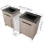 Meuble-lavabo autoportant de 60 pouces avec lavabo en céramique et armoires de rangement, porte à fermeture douce, armoire combinée 02424 * 2 + 0312, ensemble KD