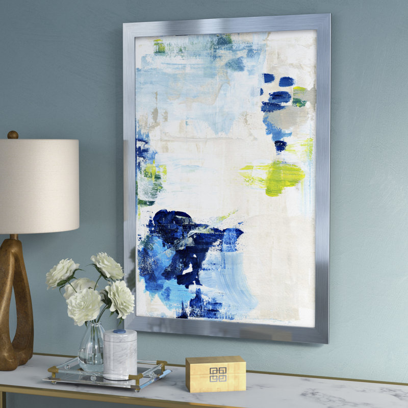 " Abstract Perks ", 25.5" H x 17.5" W x 0.5" D, Silver Frame