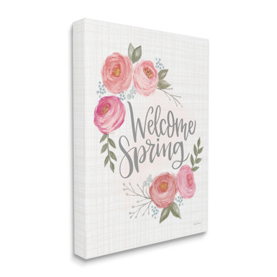 Motif écossais de roses «Welcome Spring Greeting Blossoming» par Lisa Larson - Peinture