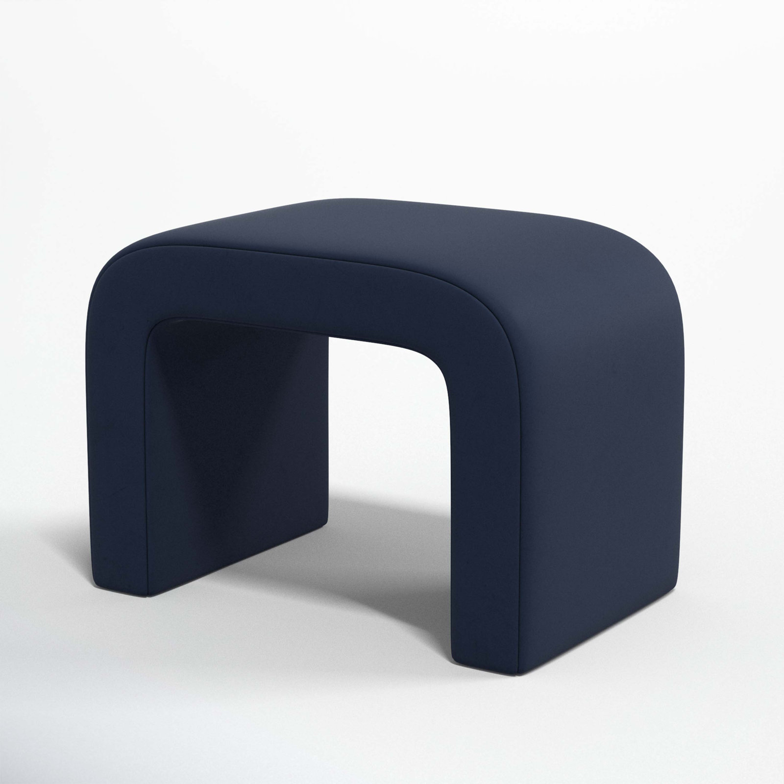 Barley 28" Wide Standard Ottoman, Classic Ink Performance Velvet