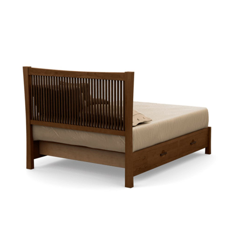 Berkeley Solid Wood Slat Storage Bed, Saddle Cherry, California King, Conventional