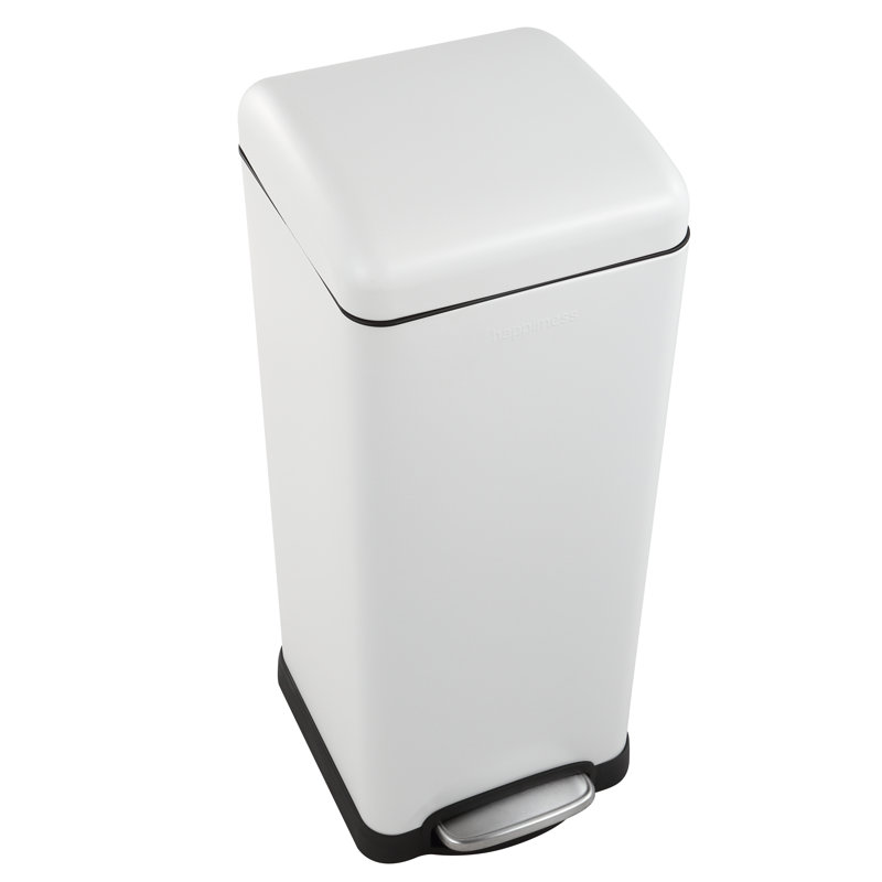 Poubelle à pédale Betty Retro Steel, Blanc, 8 gallons