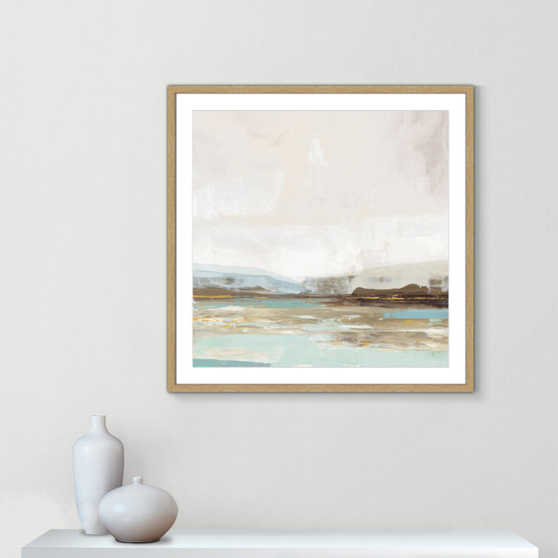 «Vibrance of Blue Print» par Allison Pearce, Papier avec cadre naturel naturel, Oui, H 32 po x l 32 po x P 0,75 po