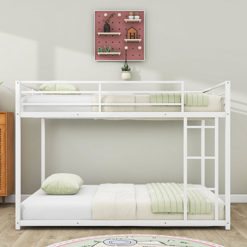 Metal Standard Bunk Bed, Full, White