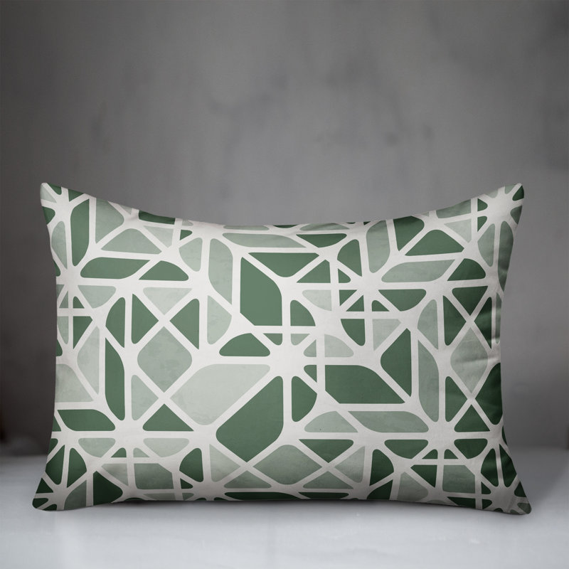 Abstract Outdoor Throw Pillow, Green