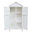 Remise de rangement 67 po en bois de sapin blanc avec portes doubles
