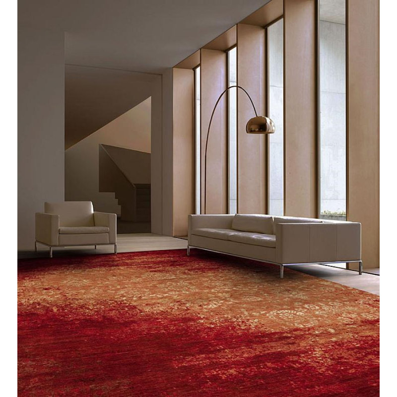 Avant Hand Knotted Area Rug in Trailblazer Ruby Red, Rectangle 9' x 12'