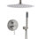 Système de douche moderne avec tête de 10 pouces et portatif en nickel brossé