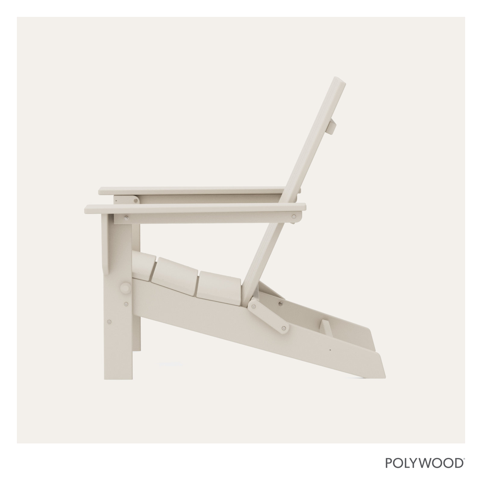 POLYWOOD® Folding Adirondack Chair, Cream