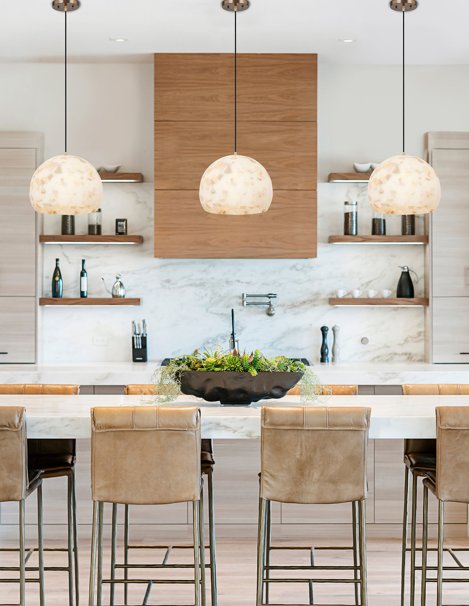 Justice Design Group Alabaster Rocks! - Globe 1-Light Pendant | Wayfair