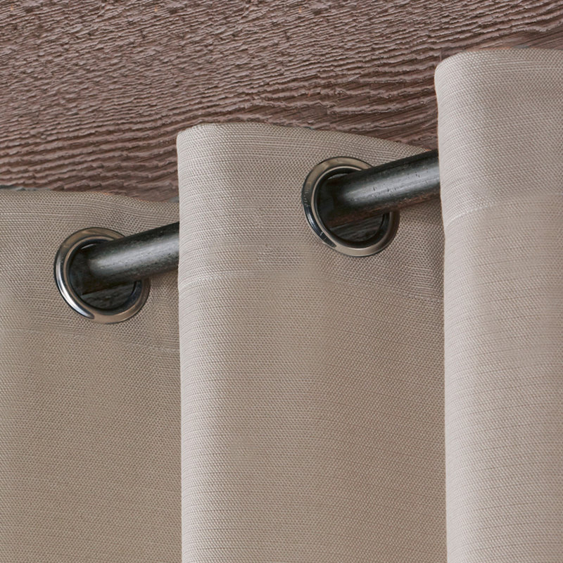 Panneaux de rideaux d'intérieur et d'extérieur diaphanes de couleur unie avec œillets Breanna, Taupe, l 54" x L 84"