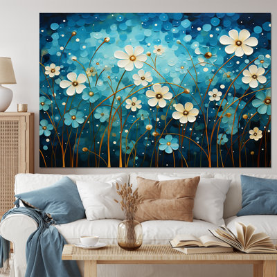 «Turquoise Tranquility», reproduction de paysages abstraits encadrée