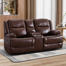 Periheli Luxury 74'' Wide Genuine Leather Reclining Loveseat with Cup Holders & Storage Console