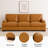 Oversized Genuine Leather Sofa, Deep Seated Couch with Plush Goose Feather Cushions, Square Arm Modern Sofa for Living Room & Lounge 