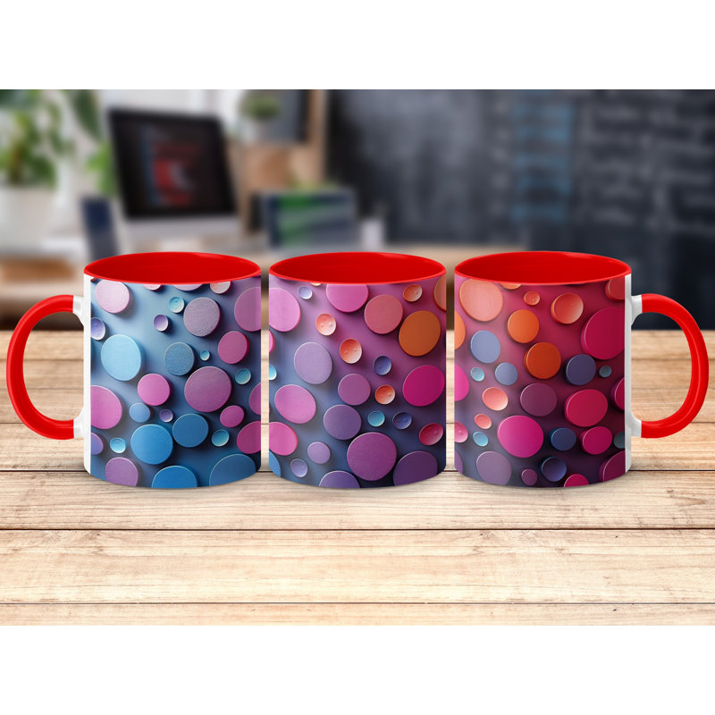 Polka Dot 11oz Accent Coffee Mug, Red