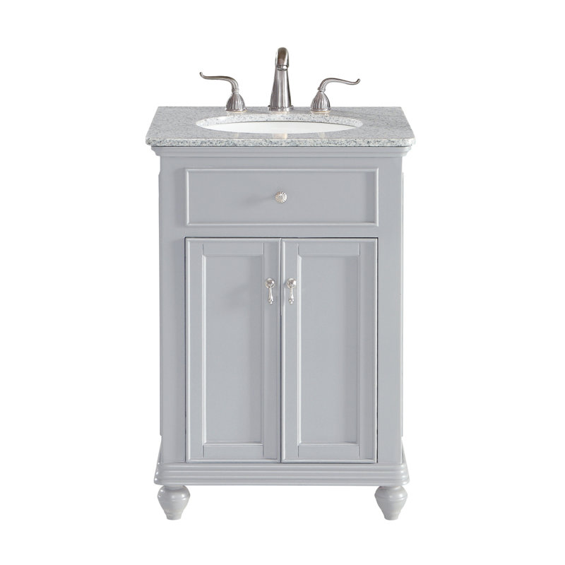 Ensemble de meuble-lavabo simple 24 po Otto, Blanc antique, Gris clair