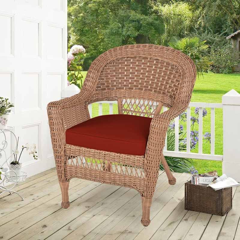 Arliss Steel Outdoor Lounge Chair, Red, Honey
