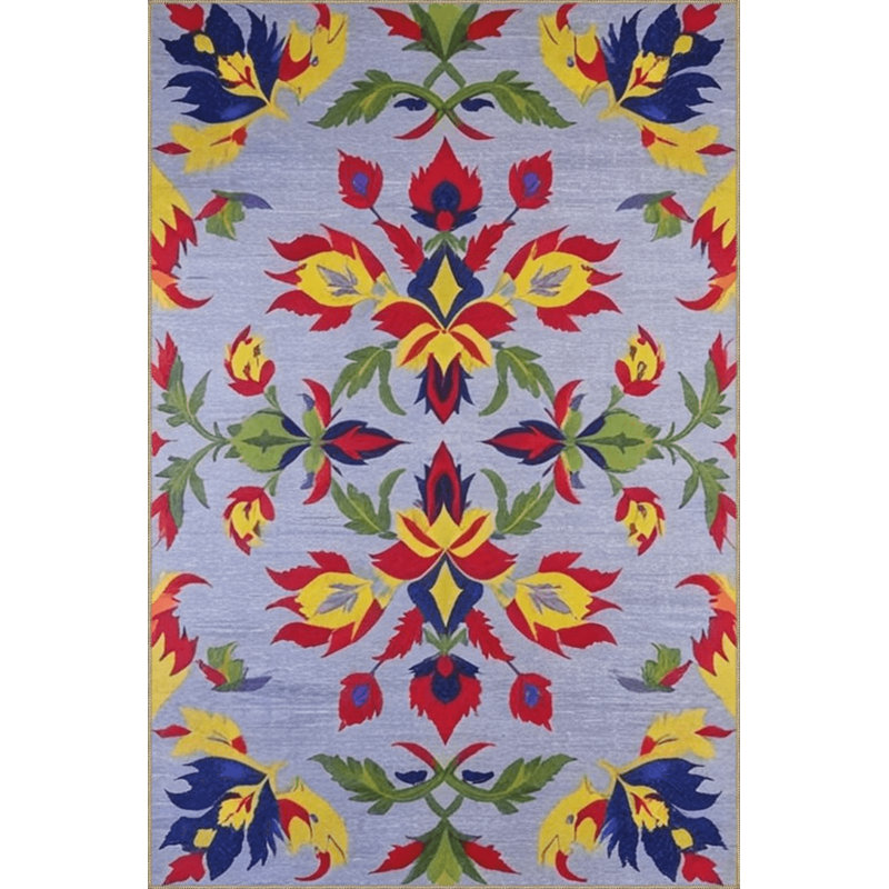 Tapis décoratif à motif floral mauve clair Paris Collection, Rectangle 5 pi 1,02 po x 7 pi 6,55 po