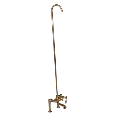Garniture de robinet de baignoire à fixation sur plateau à poignée triple avec inverseur à pattes