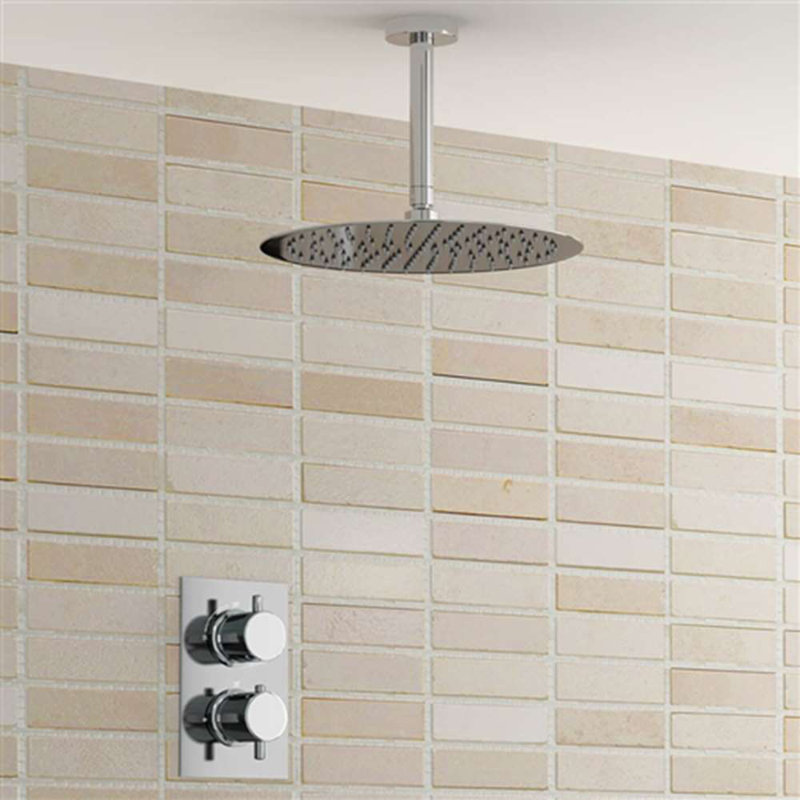 FS2961CM Chrome Ultra Thin Thermostatic Ceiling Mount Shower Set