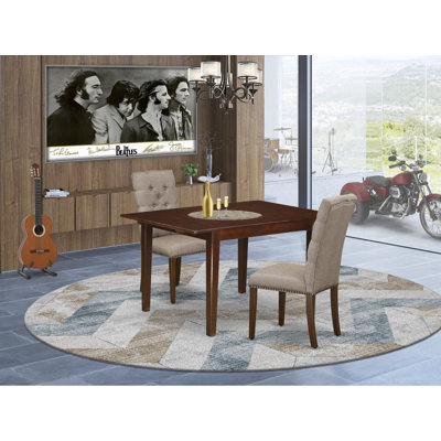 Rectangular Solid Wood Top with Butterfly Leaf Dining Table Set