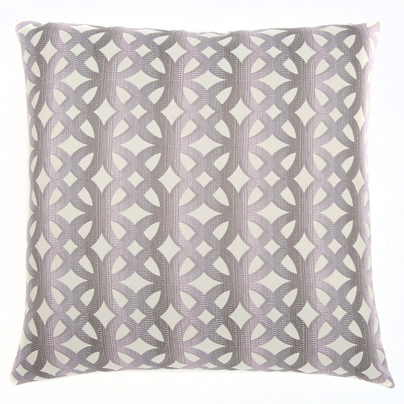 Geometric Feather Throw Pillow, Lilac