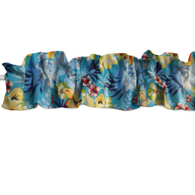 Hawaiian Tropical Print Sleeve Topper Window Valance