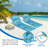 3-Piece Green Beach Lounge Chair Mat Set | 2 Adjustable Lounge Chairs With Table