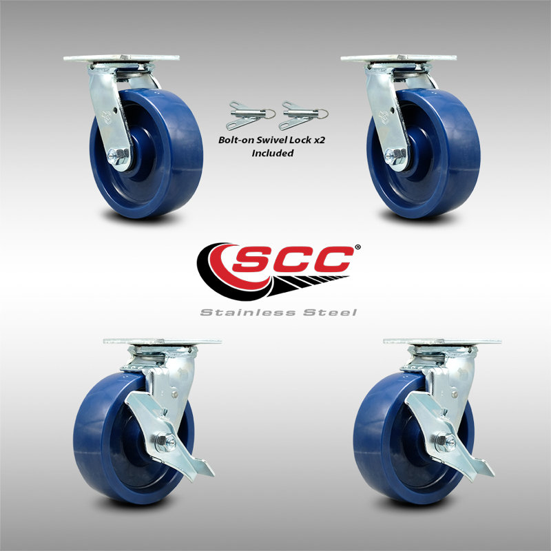 4 Piece Solid Poly Caster Set