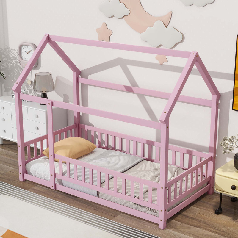 Lit en bois Ashton, Double, Rose