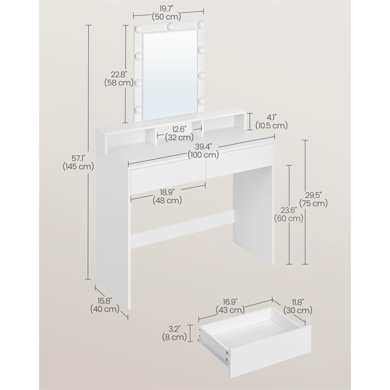 Anesia Dressing Table with Mirror