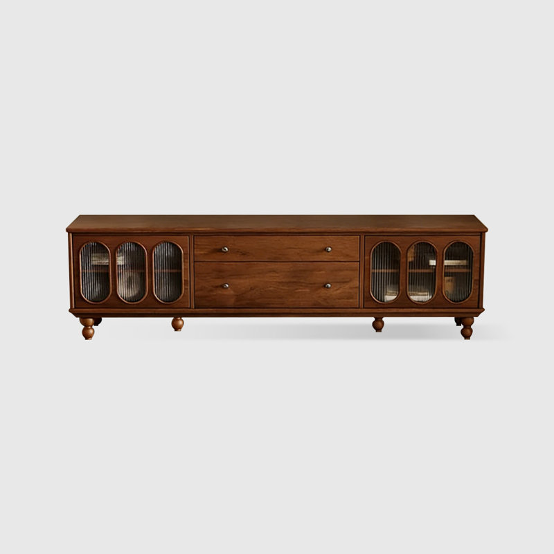 Retro Nut-Brown Solid Wood TV Stands, 78.74