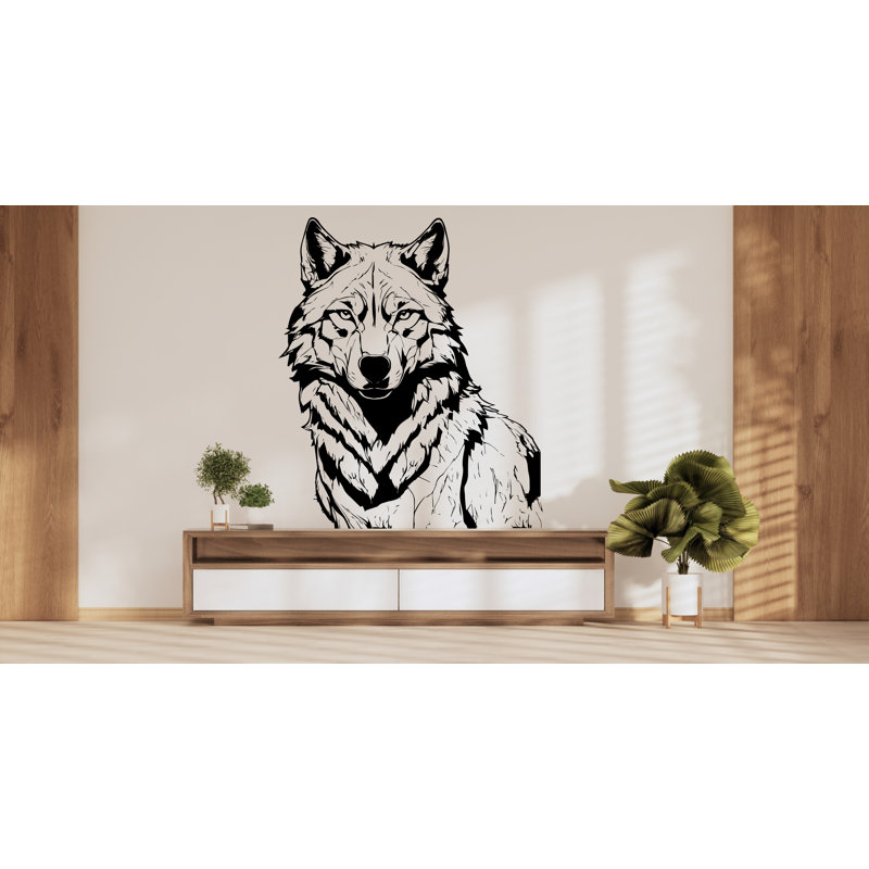 Wolf Wall Decal, Wolf Wall Art, Wolf Room Wall Decor Wolf Room Wall Sticker Wolf Wall Decor Animals Stickers 364LU, Noir