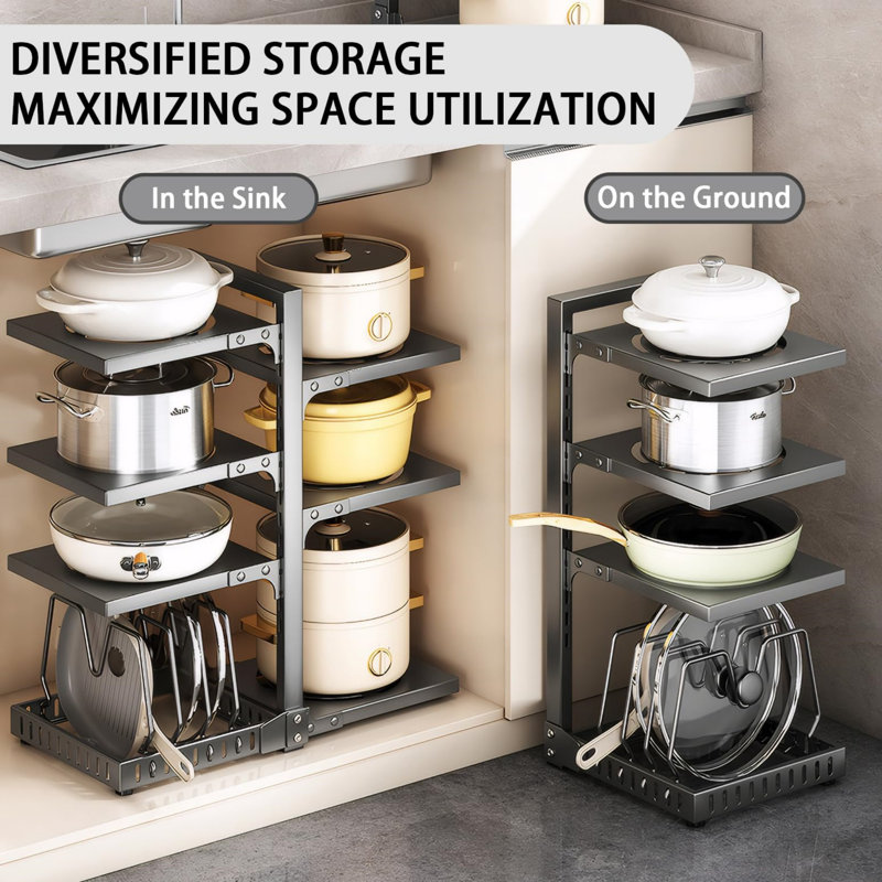 Metal Rectangle Countertop / Cabinet Pot Rack